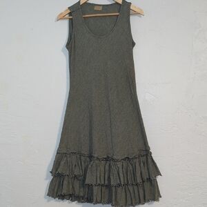 Tulip Womens Whimsigoth Fairy Grunge Twee Houndstooth Ruffled Layered Midi Dress